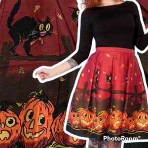 Pinup Girl Couture X Stephanie Buscema 2XL Pumpkin Harvest Skirt